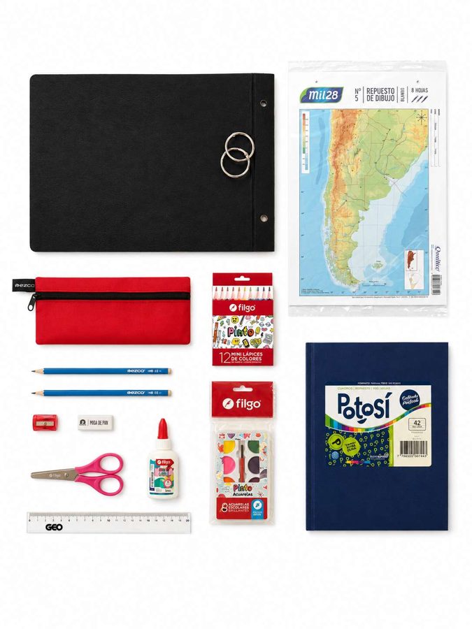 Kit Básico – 1.º a 3.º grado: contenido real del kit escolar MOCHIPLUS