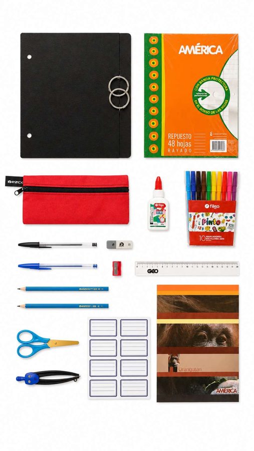 Kit Básico – 4.º a 6.º grado: contenido real del kit escolar MOCHIPLUS