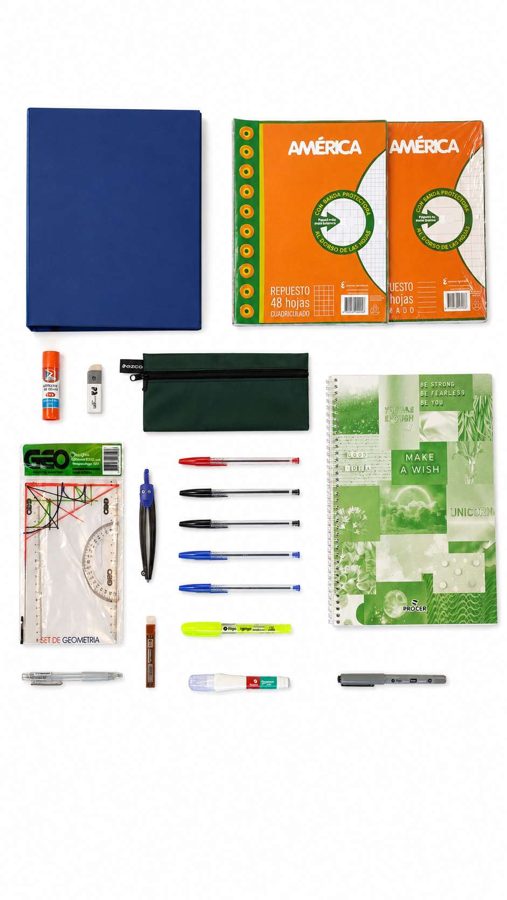 Kit Intermedio – Secundario: contenido real del kit escolar MOCHIPLUS